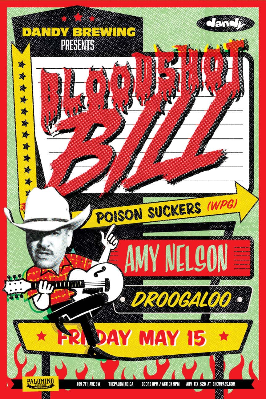 Dandy Brewing Presents Bloodshot Bill, Poisin Sucker, Amy Nelson & droogaloo
