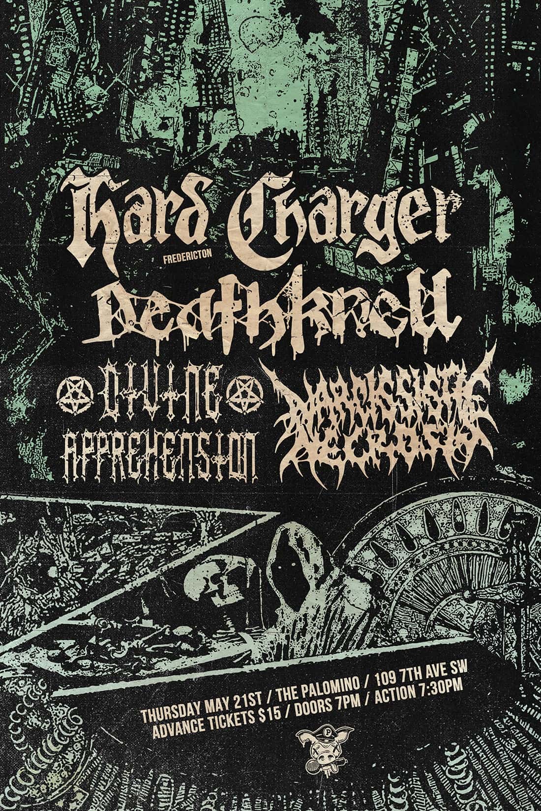 Hard Charger, Deathknell, Divine Apprehension, Narcissistic Necrosis