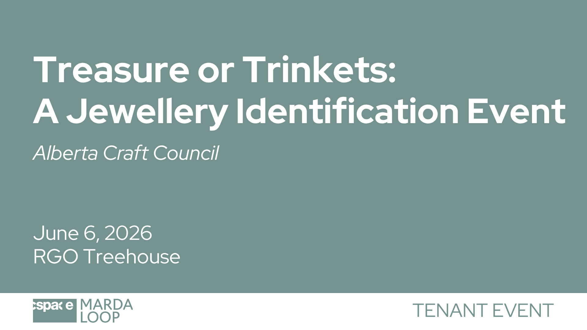 Treasure or Trinkets – A Jewellery Identification Event
